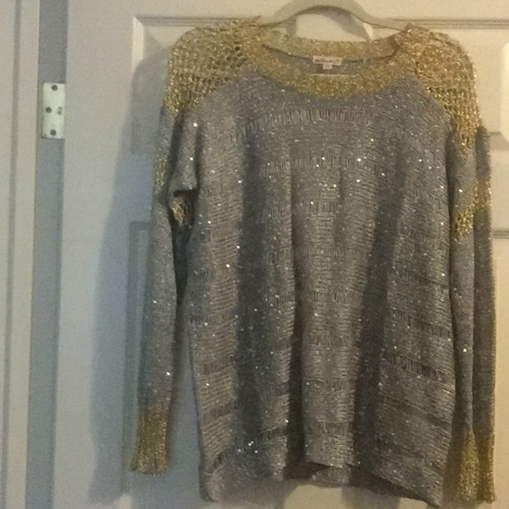 Silver & gold trim sweater